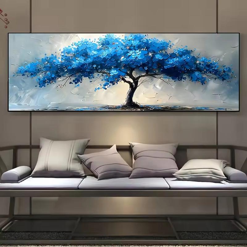 Große Blaue Lebensbaum Leinwanddrucke Abstraktes Gemälde Wandkunst Dekorative Klassische Blaue Baum Poster Bild Heimdekor