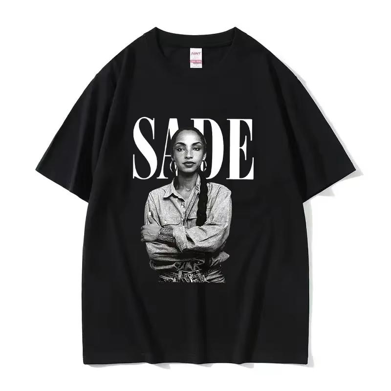 90s Singer SSade Print Graphic T Shirt Unisex Women Fashion Hip Hop Vintage Short Sleeve Tshirts Cotton Tshirt Streetwear Tops