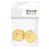 2 perles silicone hexagonales - 17 mm - jaune