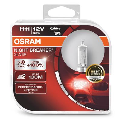 64211NBS H11 55W Nightbreaker Silver High Efficiency Halogen Bulb