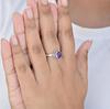 Purple Amethyst Oval Rope Bazel Ring, 925 Sterling Silver Jewelry, Minimalist Boho Ring for Women