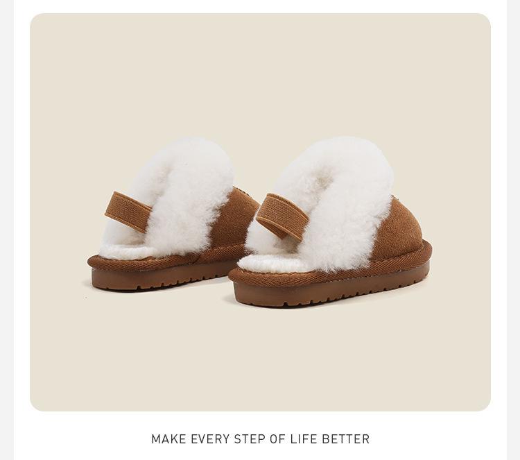 Fleece-Lined Cotton Slippers: Boys'/Girls' Toddler Walking Shoes, Warm Baby Pre-Walking Winter Footwear.