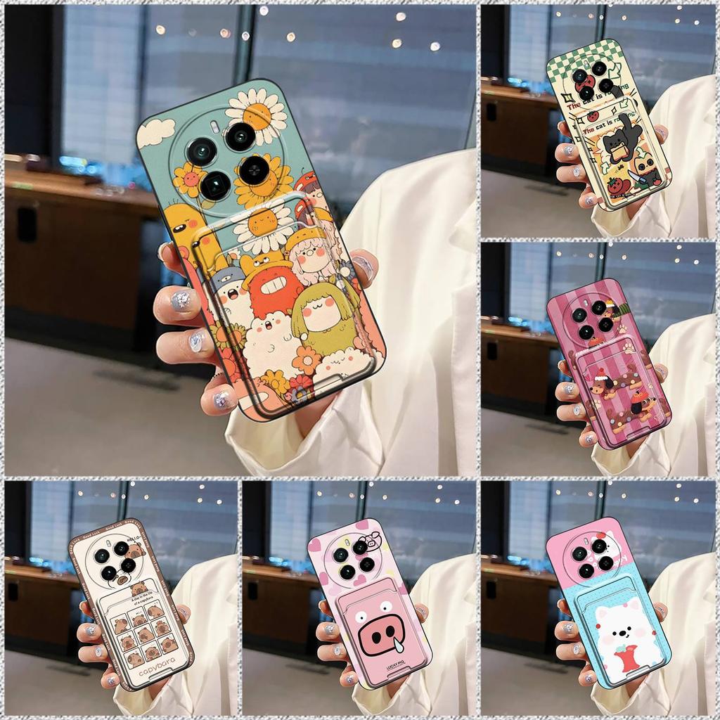 Stoßfeste Vollschutz-Handyhülle für Realme GT5 Pro TPU-Rückseite Niedliches Modedesign Kartenfach Schmutzabweisend Cartoon