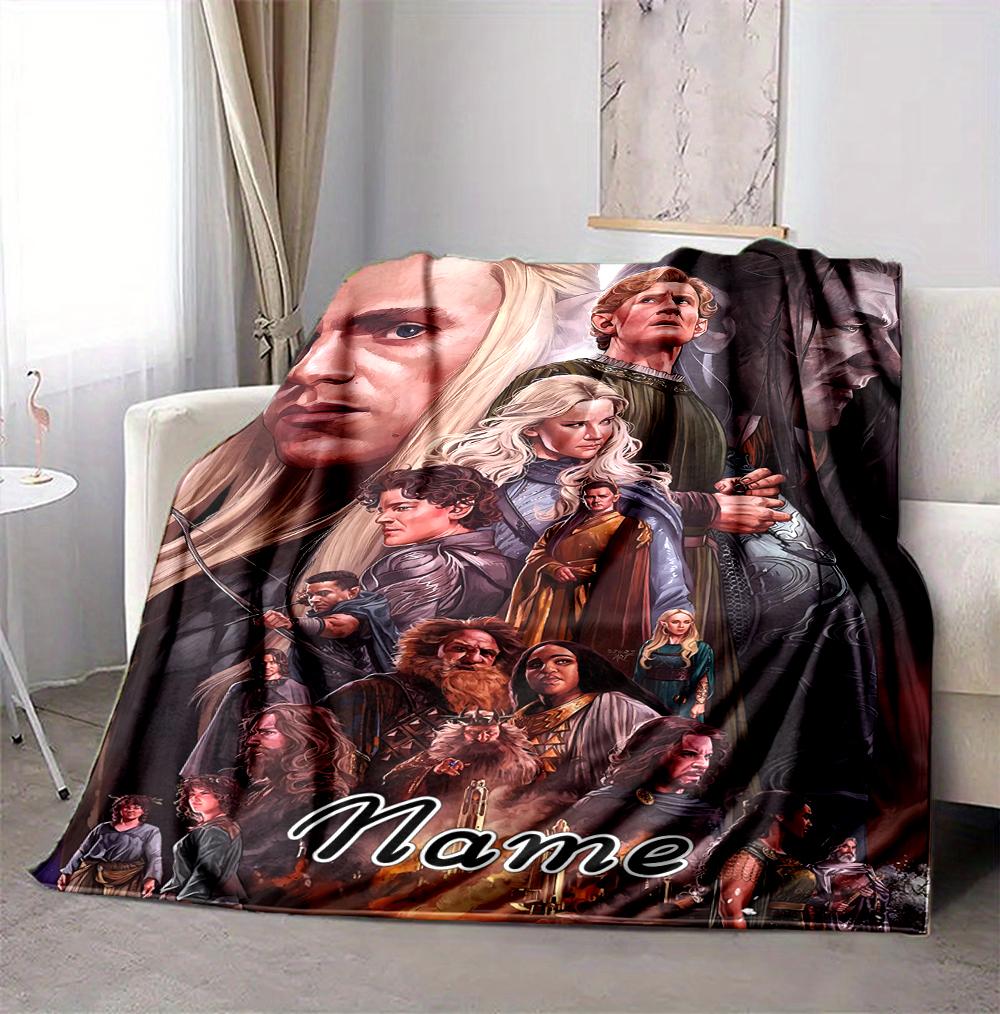 Custom Name Moonlit Forest Flannel Blanket Throw Blanket Soft Warm Sofa Bed home Decor Unique Gift