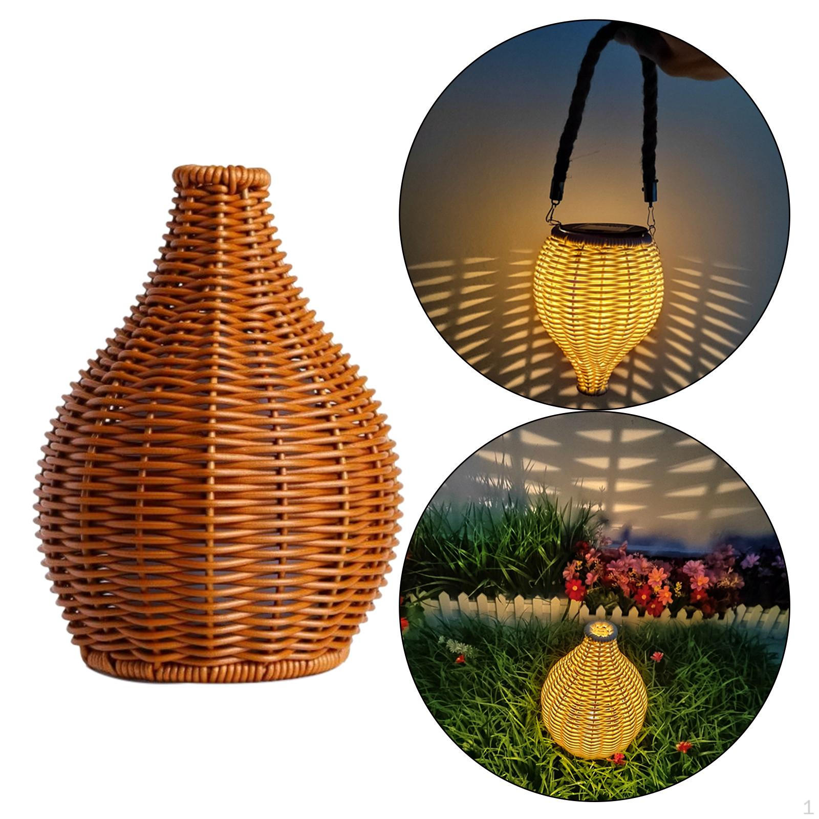 Solar Powered Outdoor Hanging Lantern for Garden Decor коричневый