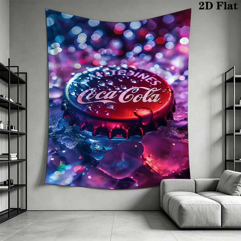 Cocacola Bottles Ice Bucket Tapestry Wallmounted Fashion Print Atmospheric Background Cloth Wall Decoration Wall Covering Decoration