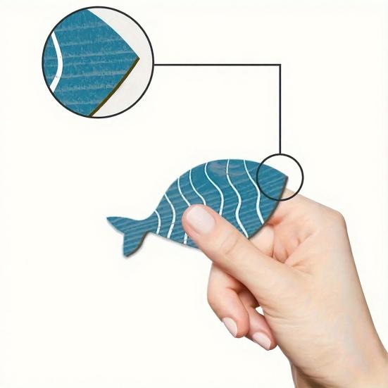 20/40Pcs/Set Wooden Hollow Nautical Coastal Ocean Fish Fish Wall Decoration Theme Hanging Ornament School of