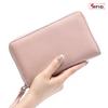 New RFID Blocking Multifunctional Passport Bag for Women Genuine Leather Long Wallet Travel Organizer for Air Ticket ID Card Documents Cash