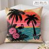 Tropical Palm Flamingo Cushion Cover Soft Plush Fabric DoubleSided Printed Cushion Covers for All Seasons Modern Home Decor