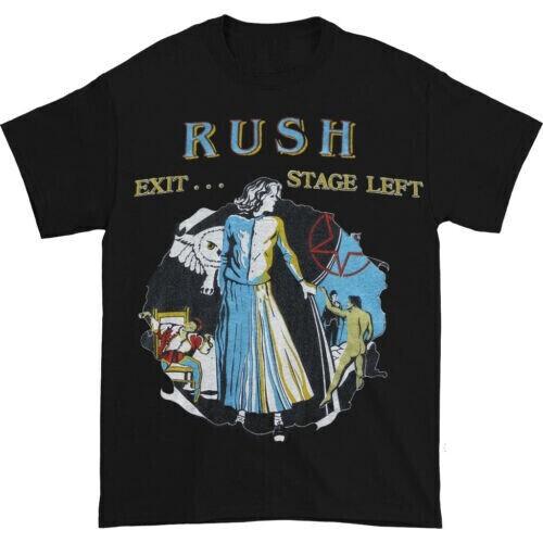 Rare!! Rush Exit Stage Left 1981 Black Vintage T-Shirt Tops tees Men's Women's Great Gift Idea S-4XL
