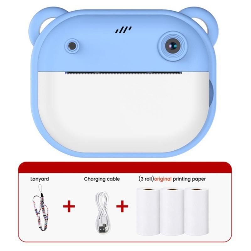 

Camera for Toddler Print Toy Camera Gifts for Birthday Holiday Travel Recording 3-14 Years Old Children Toy синий