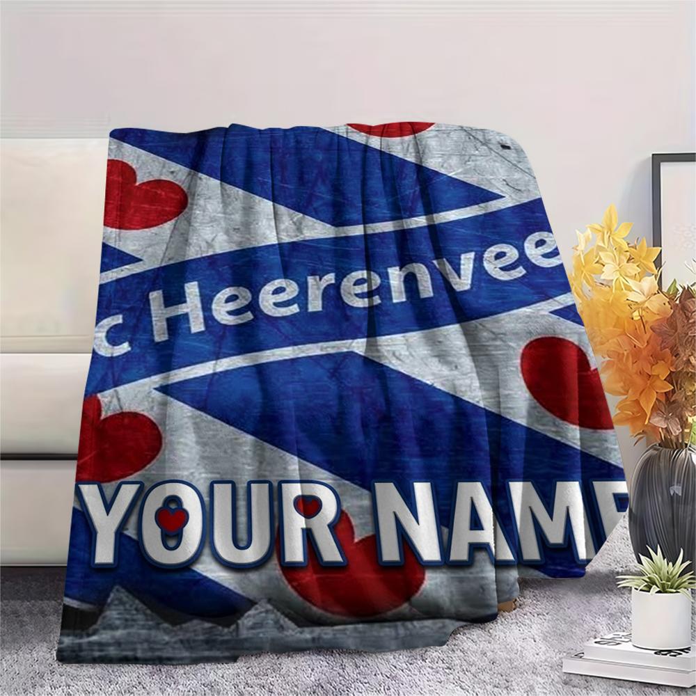 1PC Custom Name SC Heerenveen Patterned Flannel Blanket Suitable For All Seasons for Home Decor Warmth and Comfort Gifts Holiday Present