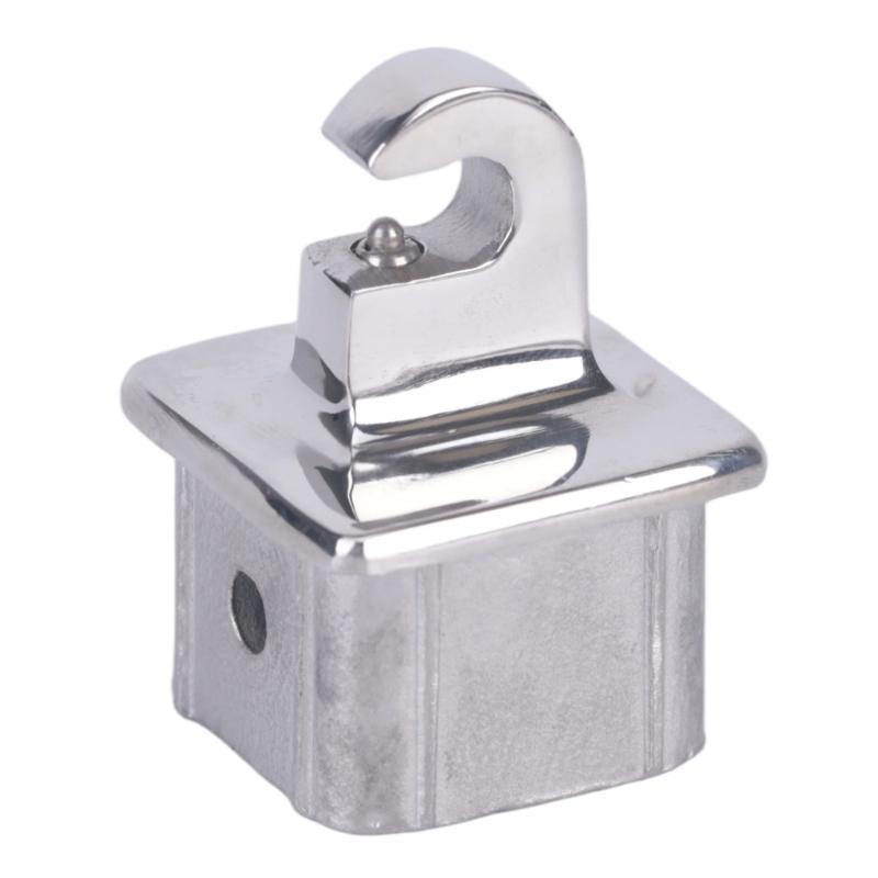 Internal Eye End Bimini Top Fitting Square Tube Awning Hardware Fitting in Polished Stainless Steel, Slide Cap Insert Part for Shade Frame Repair and