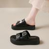 Veelzijdige Slippers met Dikke Zool voor Dames Zomer Modieus en Casual Eénlijn Strand Schoenen