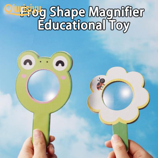 1 Set Practical Easy to Install Cooperation Lightweight Frog Shape Magnifier Educational Toy Kid Supply Kids Magnifier
