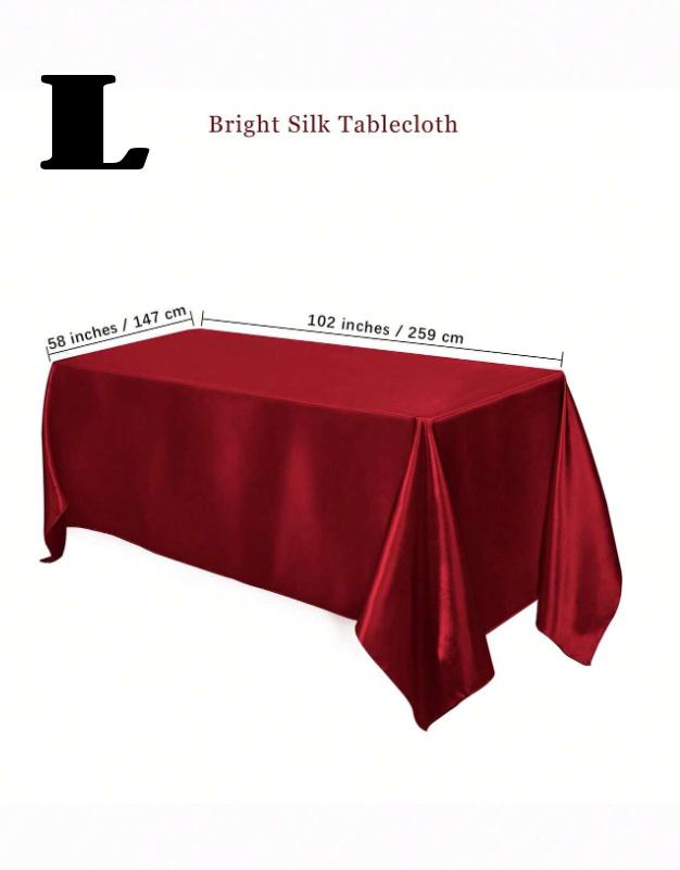 Satin Rectangular Tablecloth Smooth Silk Like Fabric For Wedding Party Banquet Outdoor Event Holiday Dinner