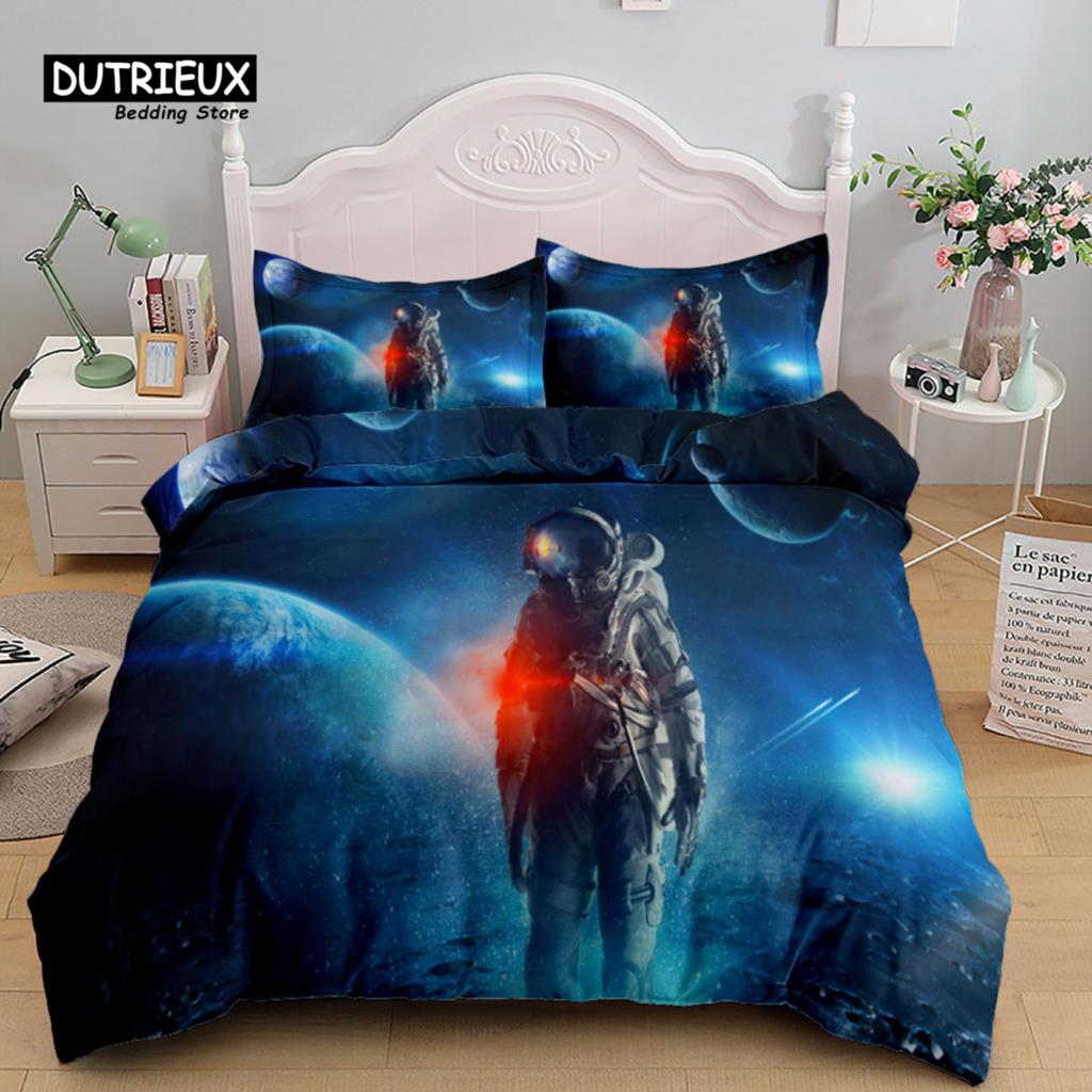 

Комплект постельного белья Space Astonaut Scifi, модный комплект постельного белья, мягкий, удобный, дышащий, для декора спальни и гостевой комнаты EU single(135x200cm)