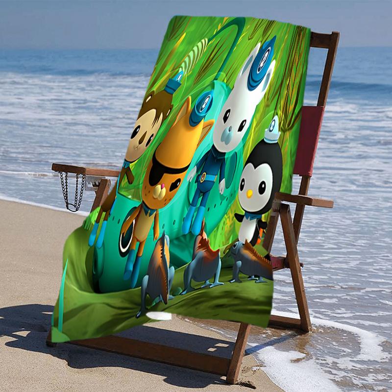 proof beach towel with a The Octonauts1 pattern - soft,absorbent,quick-drying,machine washable - perfect for swimming,camping,bathing