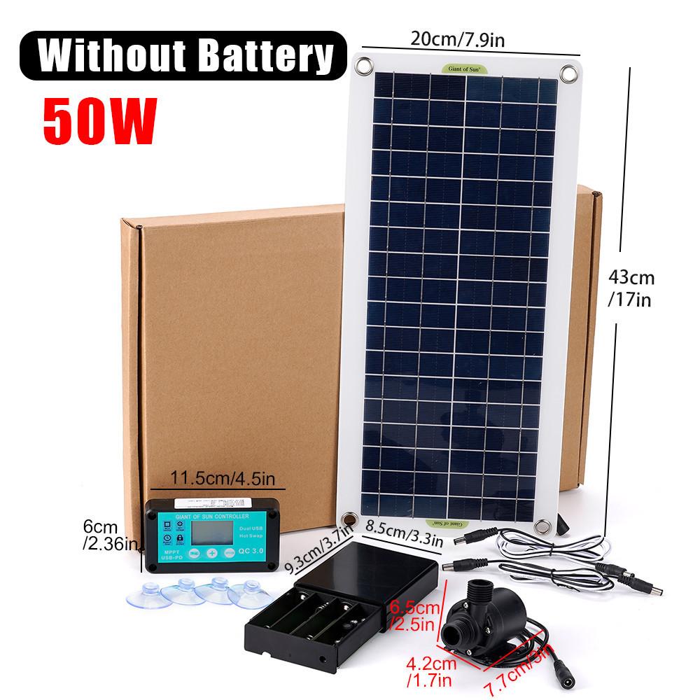50W 800L/H Bezkartáčové Solární Vodní Čerpadlo Set Ultra-tichý Ponorný Motor Vodního Čerpadla Zařízení pro Rybník Zahrada Fontána