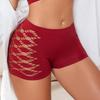 3PCS Sexy Side Hollowed-out Boxer Briefs Women Solid Color Seamless Underwear Simple Safety Pants  Mid-waist Comfortable Panties