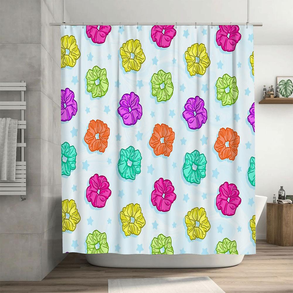 Floral Shower Curtain Tropical Flowers Waterproof Bathroom Decor Vintage Patterned Fabric Liner for Home