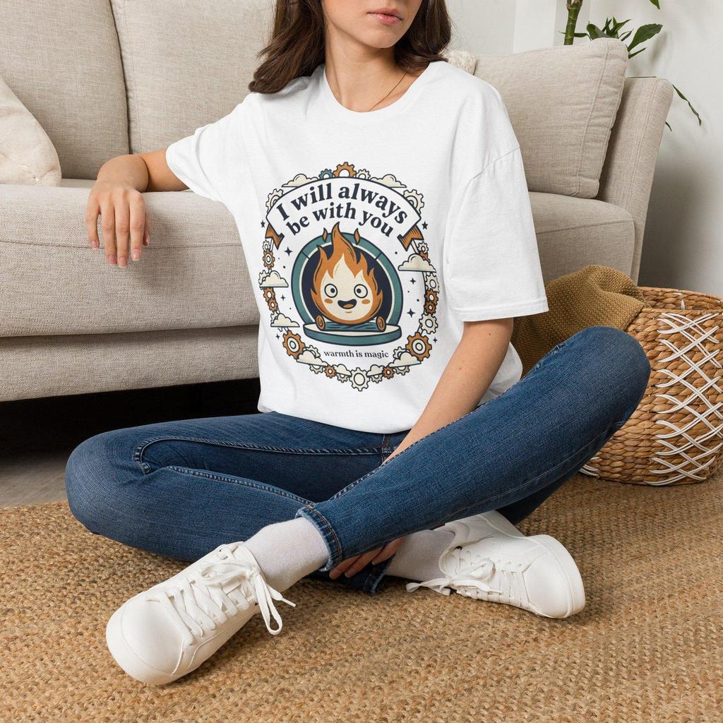 Howl's Moving Castle T-and kids tshirt | Whimsical Campfire Flame Illustration