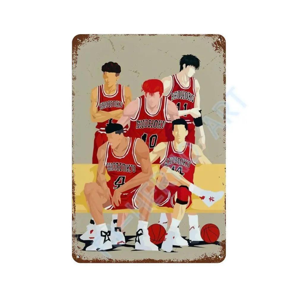 Japanese Anime Slam Dunk Metal Tin Sign Plaque Retro Poster Corridor Room Home Decor Murals Decorative Plates Wall Art Gift