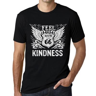 Camiseta masculina vintage camiseta gráfica sinta a gentileza preto profundo texto branco