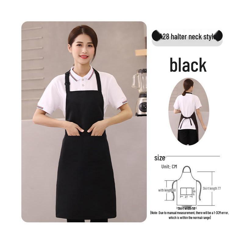 Custom Logo Waterproof Stain-resistant Solid Color Waist Apron for Kitchen and Work