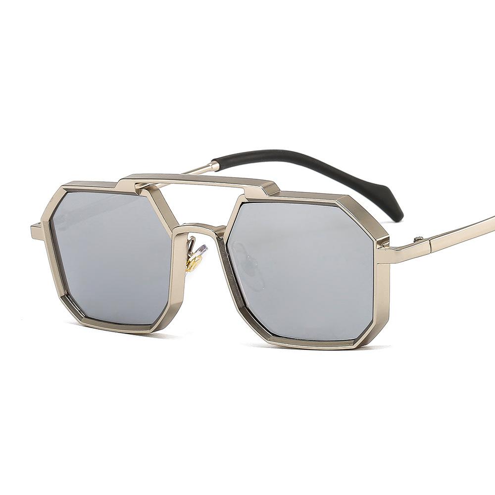 Punk Metal Polygon Sunglasses Men and Women Personality European and American Fashion Sunglasses