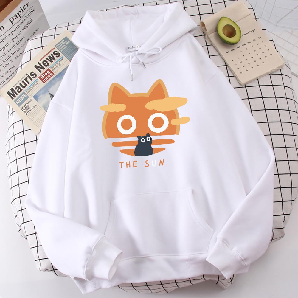 The Cartoon Cat With A Big Face Male Streetwear Comfort Popular Sweatshirt High-Quality Outdoor Hoodies Youth Woolen Sweater