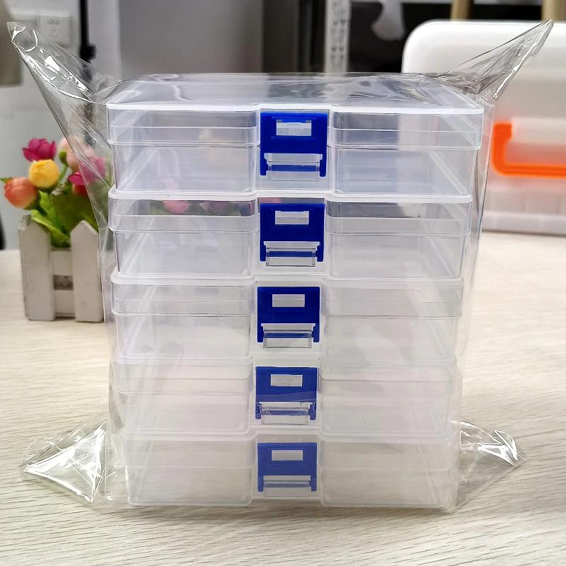 5 Pcs Transparent Lockable Plastic Storage Box Small Object Organizer Fishing Gear Accessories Case