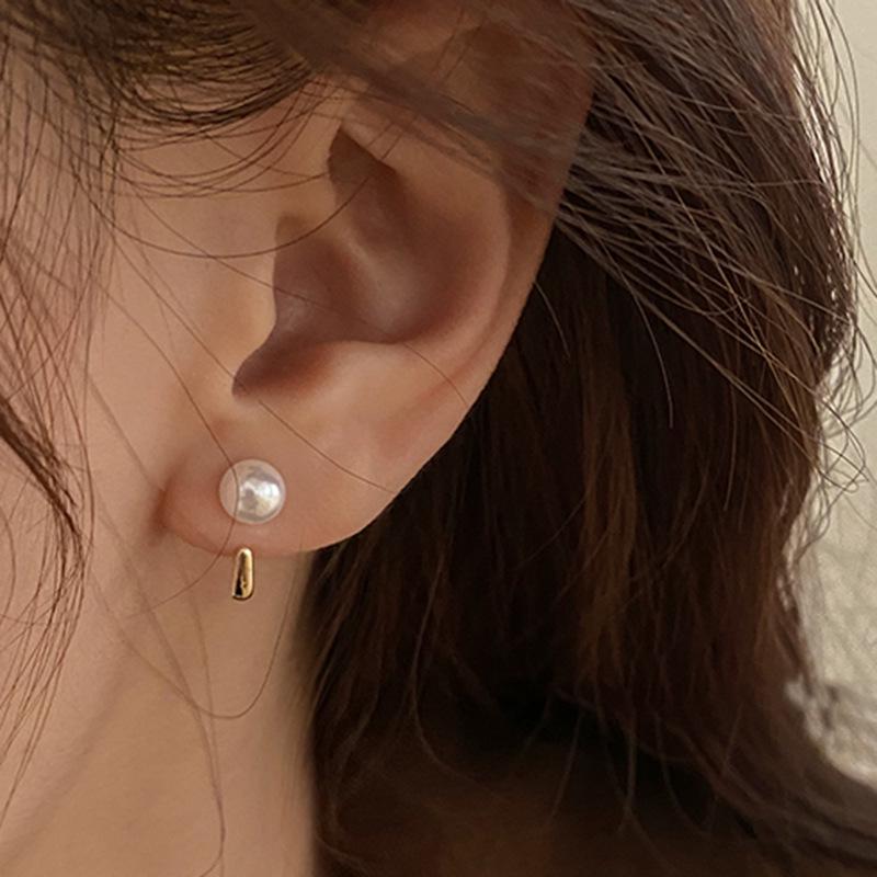 Orecchini pendenti minimalisti alla moda 2020 con perle a fagiolo: Design Semplice ed Elegante per Donne"