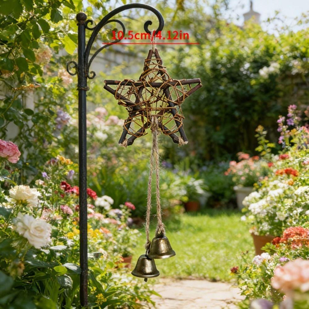 Weaving Christmas Bell Hanging Decoration Brown Wind Chime Pendant Hanging Decorative Bell  Gift