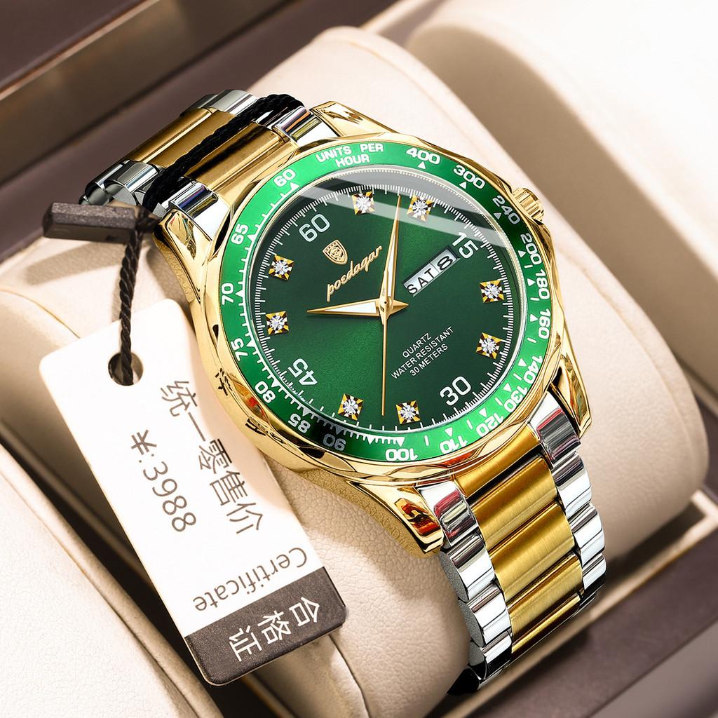 Swiss Mens Quartz Watch With Luminous Dial Water Resistant For Casual Wear