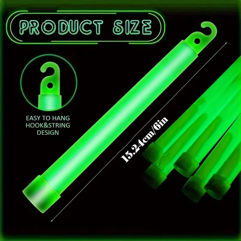 Top-quality LED Glow Stick with Hook 6 Inch Fluorescence Light Glow Sticks for Hiking Camping Outdoor Concert Party Light