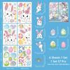 Cartoon Rabbit Happy Easter Static Sticker PVC Easter Eggs Electrostatic Sticker Ornament Flower Decorative Decals Spring