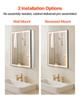 Lighted Mirror Medicine Cabinet 50 x 70 cm Bottom Lighting Recessed Wall