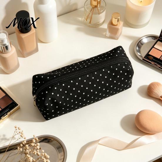 Astuccio Grande Capacità Pois, Custodia in Tessuto Organizer Cancelleria, Carino per Trucco Elegante Accessorio Ufficio Custodia Chiusura a Zip Penna