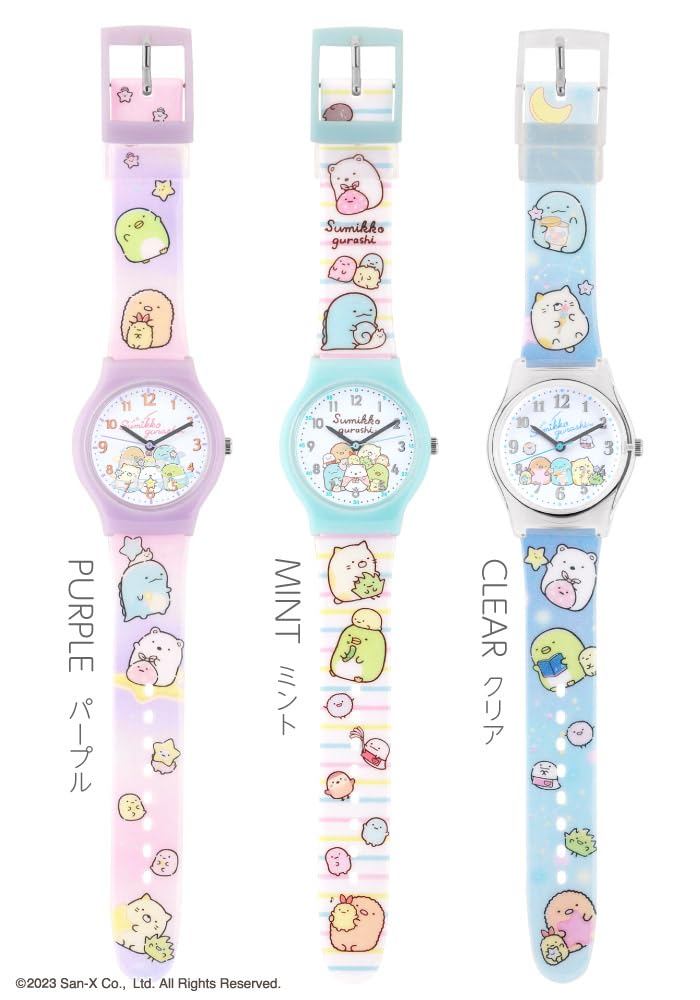 J-AXIS Sumikko Gurashi Plastic Watch, Officially Licensed Character Series, Mint, Casual Everyday Kids' Design