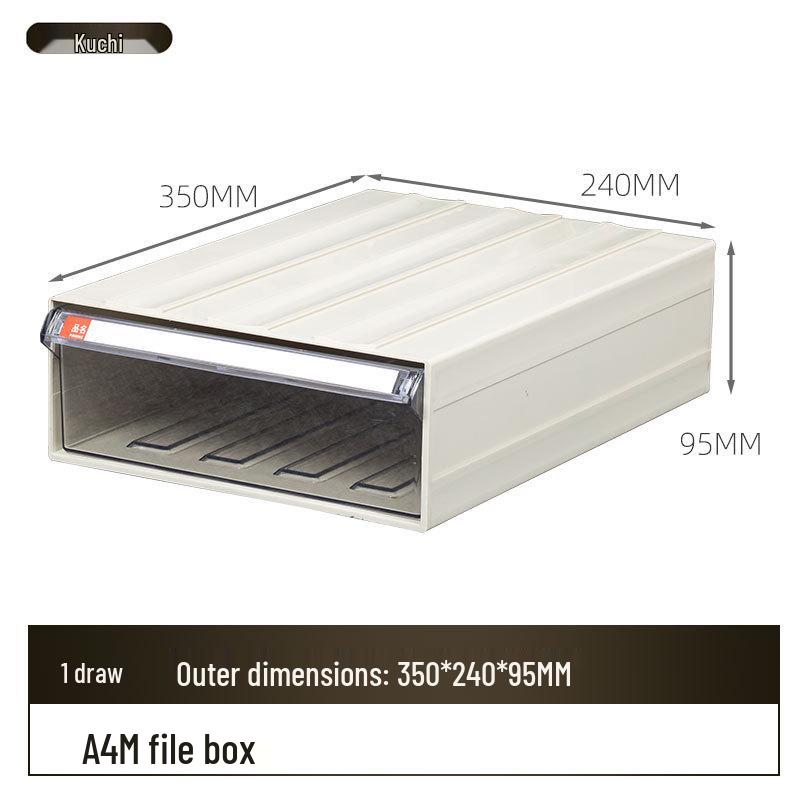 A4 Transparent Plastic Drawer File Box - Thickened Office Document Storage