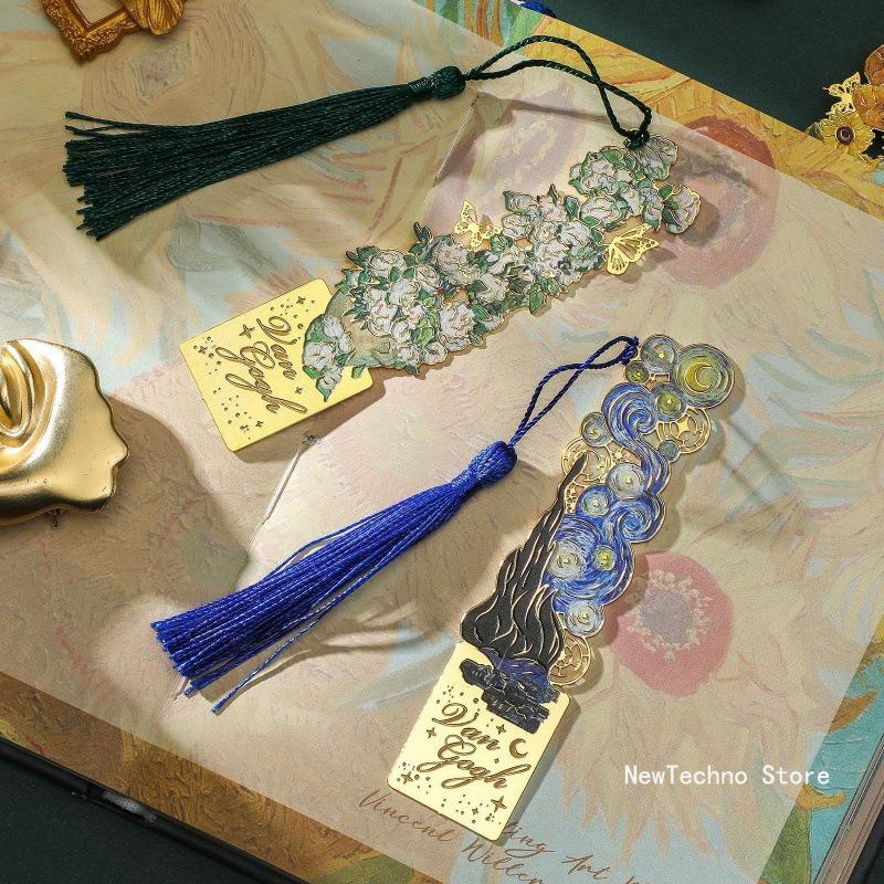 2026 Vintage Painting Metal Bookmark Hollow Bookmark With Long Tassel For Book Club Readers Friends Teachers Students