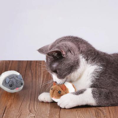 Creative Cat Toys Bite-Resistant Mice Shape Vibrating Moving Cat Interactive Toy Cat Chew Toys Pet Supplies