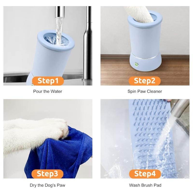 Rechargeable Dog Paws Cleaning Cup Automatic Electric Washer Gentle Silicone Brushes Convenient Design Paws Washer For Pet