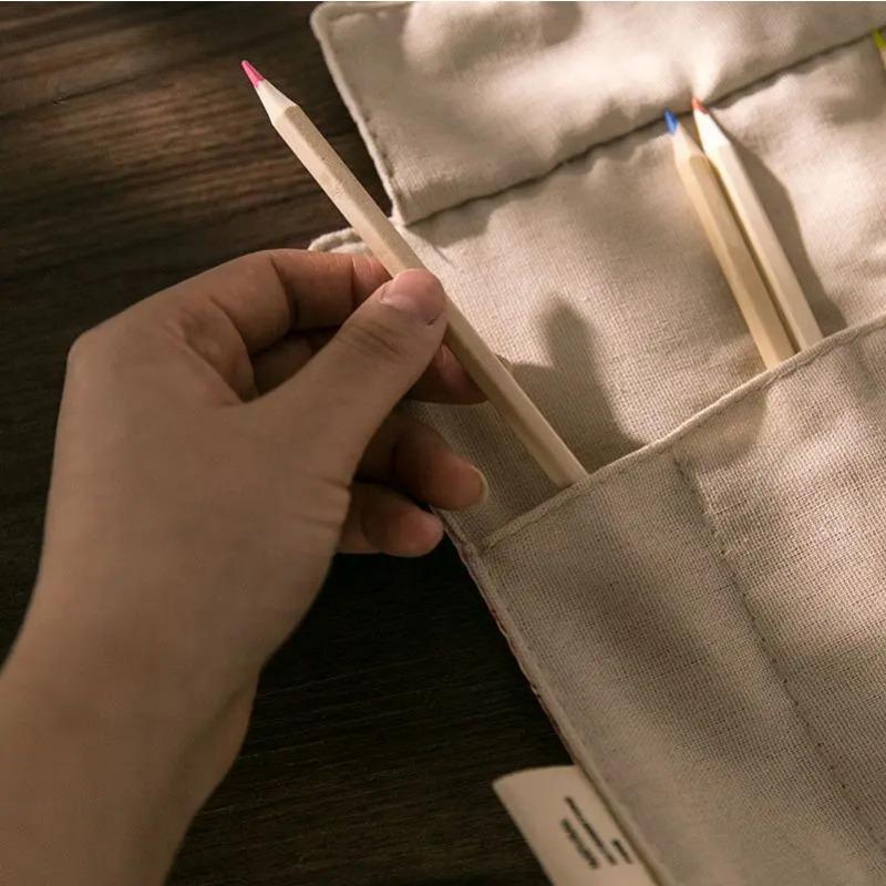 1PCS Palace Style Roll Pen Pouch Creative Pen Storage Stationery Retro Large-Capacity Pen Storage Bag Student School Supplies