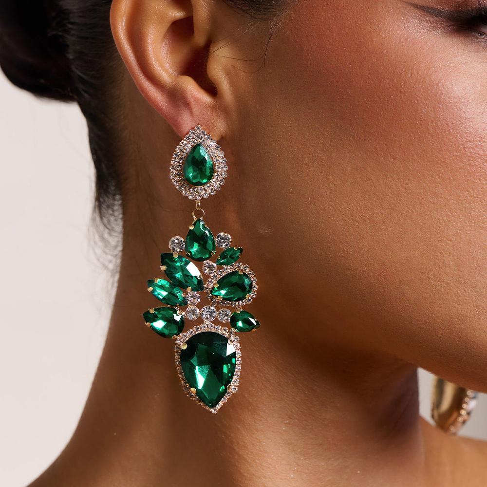 Stonefans Water Drop Dangle Earrings for Woman Wedding  Luxury Jewelry Statement Rhinestone Earrings Accessories Gift Bridal