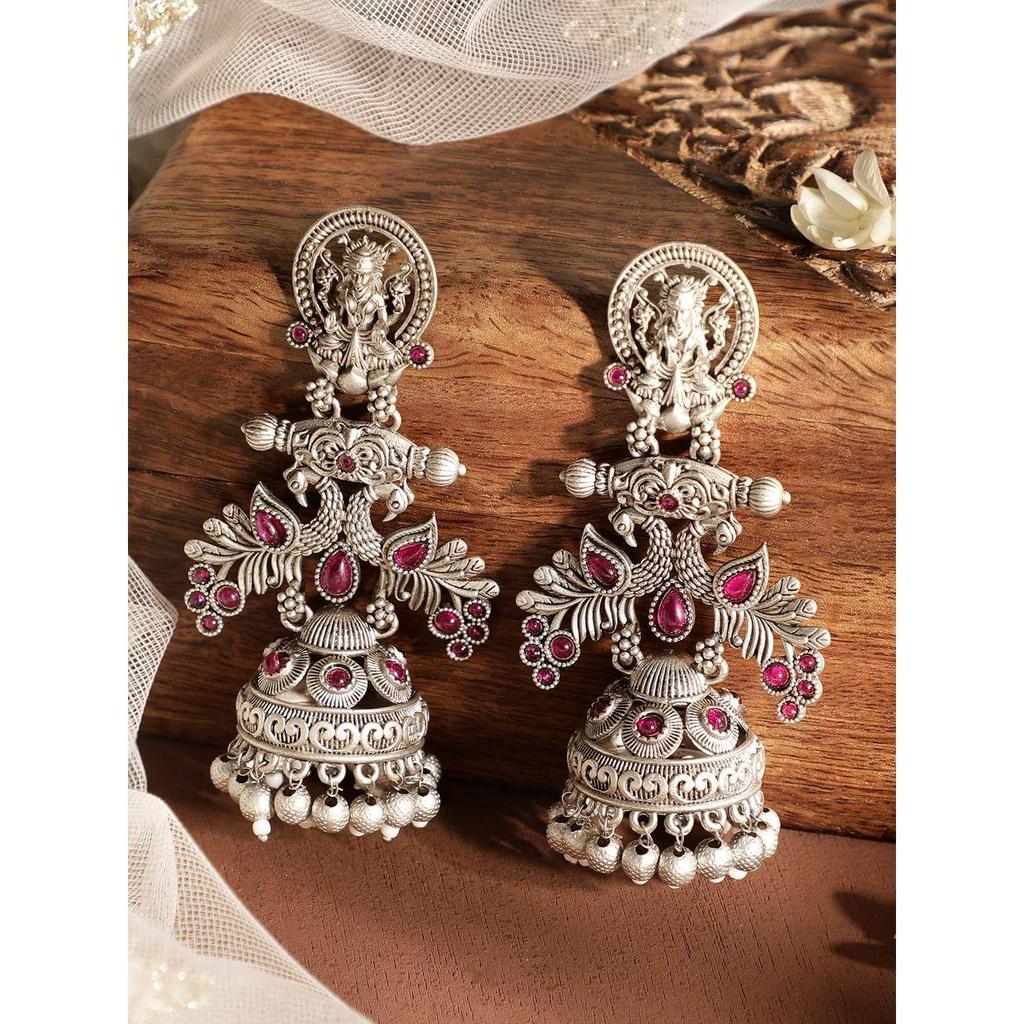 Oxidised Jhumka Earrings Stylish Boho Trendy Jewellery Gift for Women & Girls