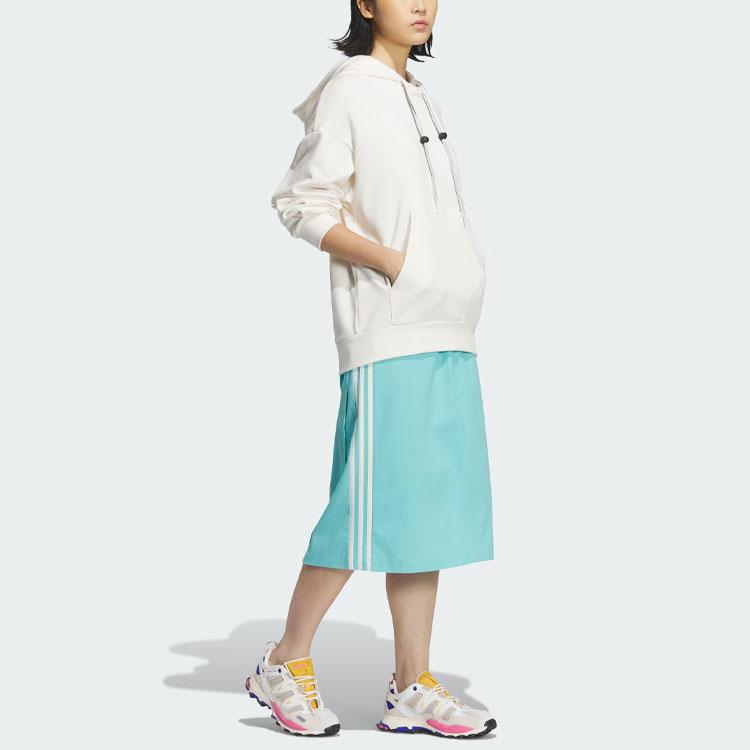 adidas Originals SS24 V-Day Series Colorblock Přední rozparek Volná Ležérní Dlouhá Sukně Dámská Sukně Mátově Zelená JE3494