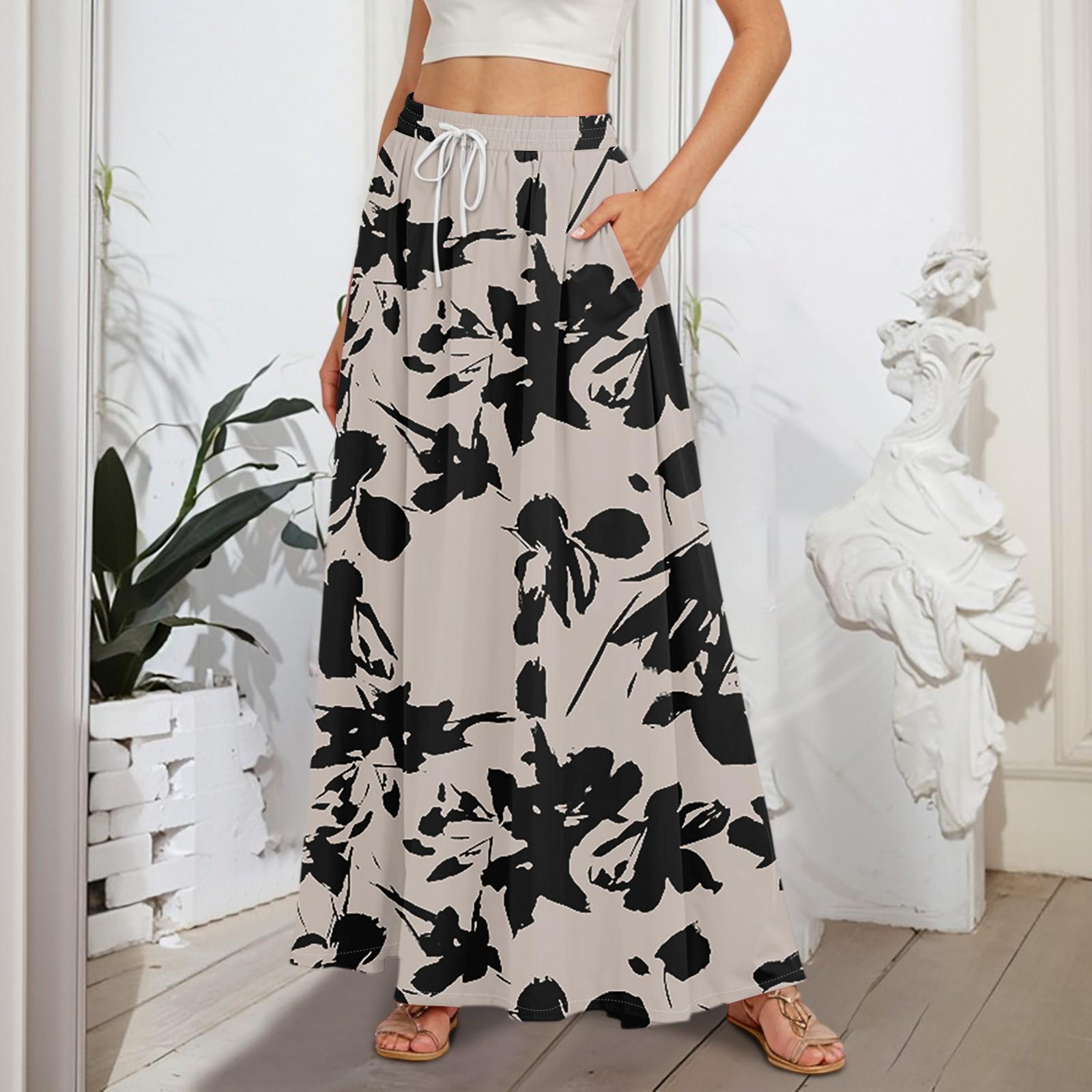 

Женские струящиеся расклешенные юбки-макси с оборками и эластичным поясом, элегантные многослойные длинные юбки в стиле бохо XXL