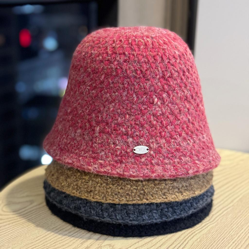 Bunter Farbverlauf Gestrickte Beckenmütze Herbst und Winter Schlichte und Vielseitige Fischerhut Wärme Ohrenschutz Temperament Eimerhut